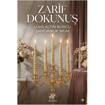 ® Yeni Ürün 4lü Lüks Burgu Şamdan Mumu 26 cmDamlatmaz Spiral Dekoratif Mum Seti